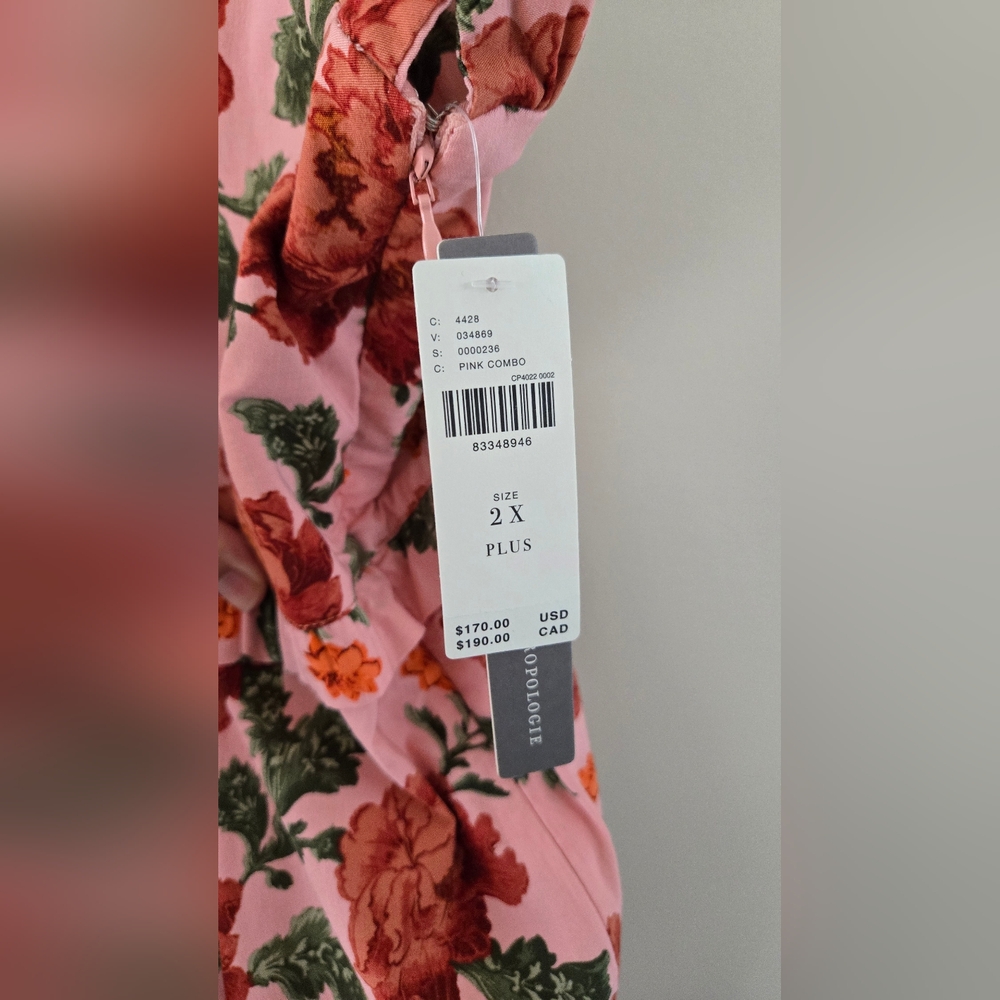Anthropologie Floral Print Strappy Ruffled Peplum Halter Dress 2X NWT - Picture 6 of 7